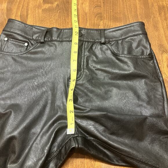 Commando Faux Leather 5 Pocket Black High Rise Straight Leg Trouser Pants Size M - Picture 7 of 9